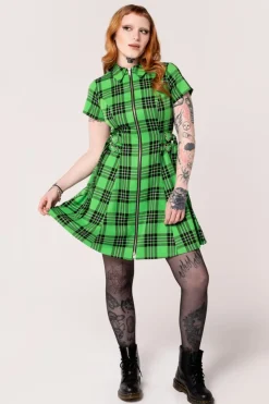 Hell Bunny Corey Dress Green New