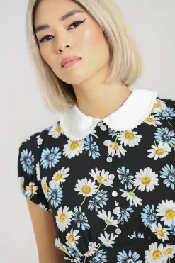 Hell Bunny Daisy Mini Dress Black Outlet