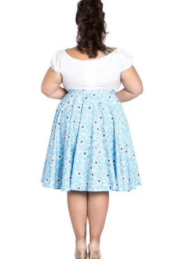 Hell Bunny Daphne 50's Skirt Blue Hot