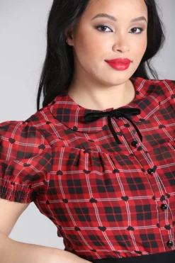 Hell Bunny Date Night Blouse Red