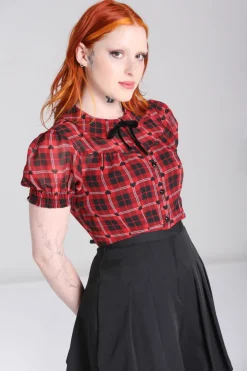 Hell Bunny Date Night Blouse Red