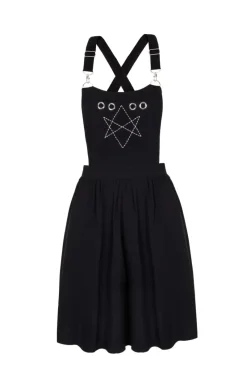 Hell Bunny Destroya Pinafore Dress Black Hot