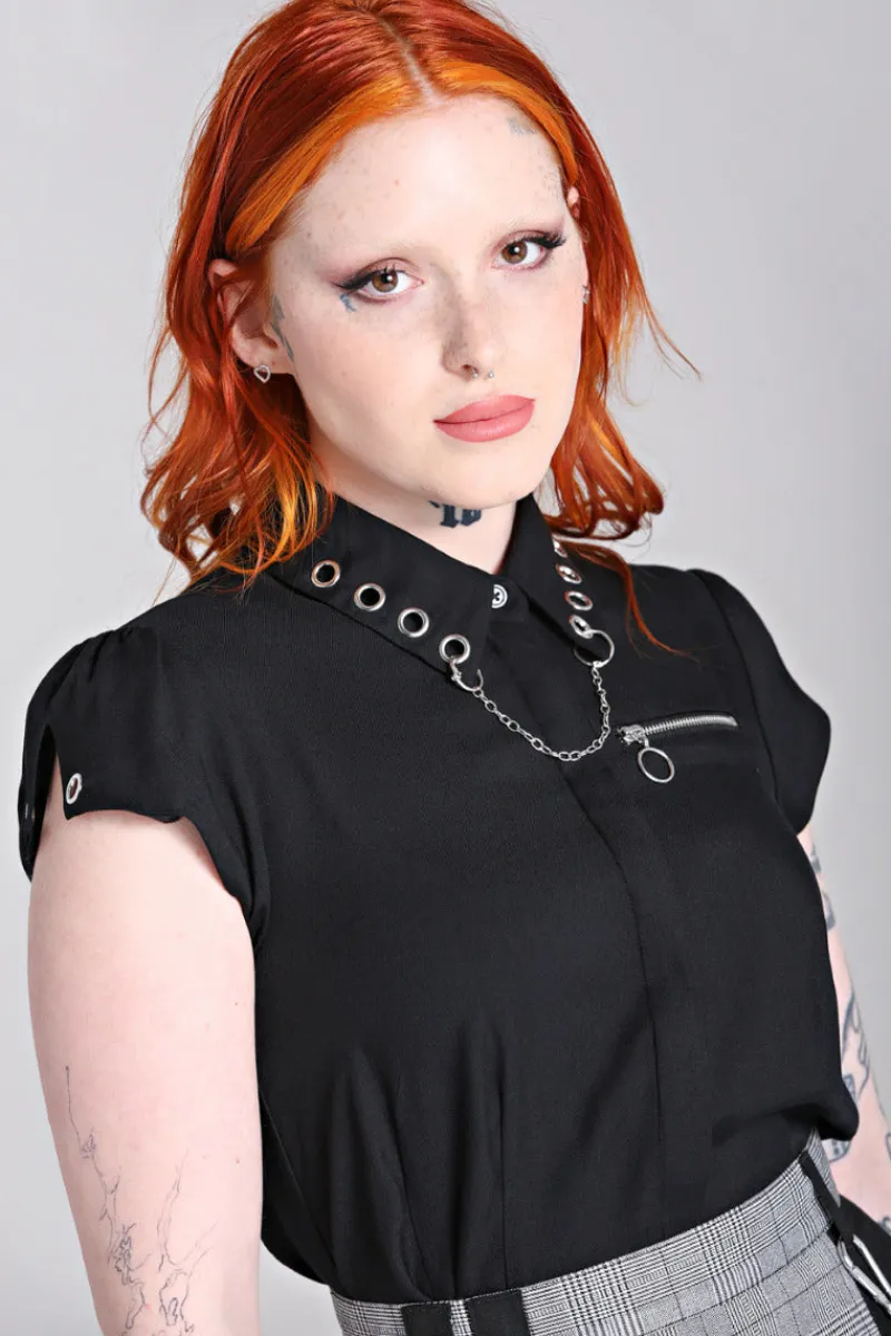 Hell Bunny Destroya Shirt Black