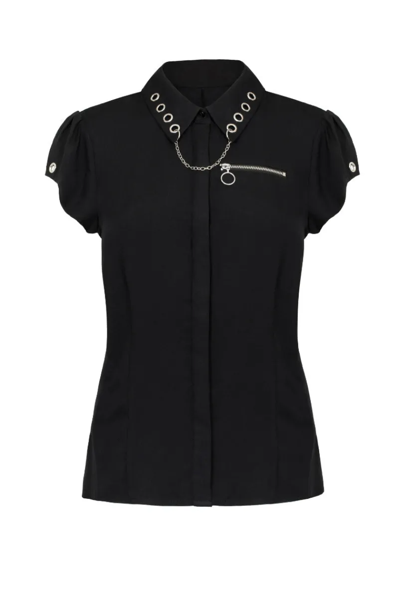 Hell Bunny Destroya Shirt Black