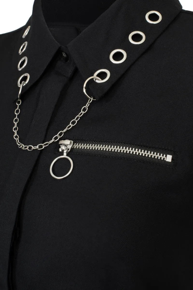 Hell Bunny Destroya Shirt Black