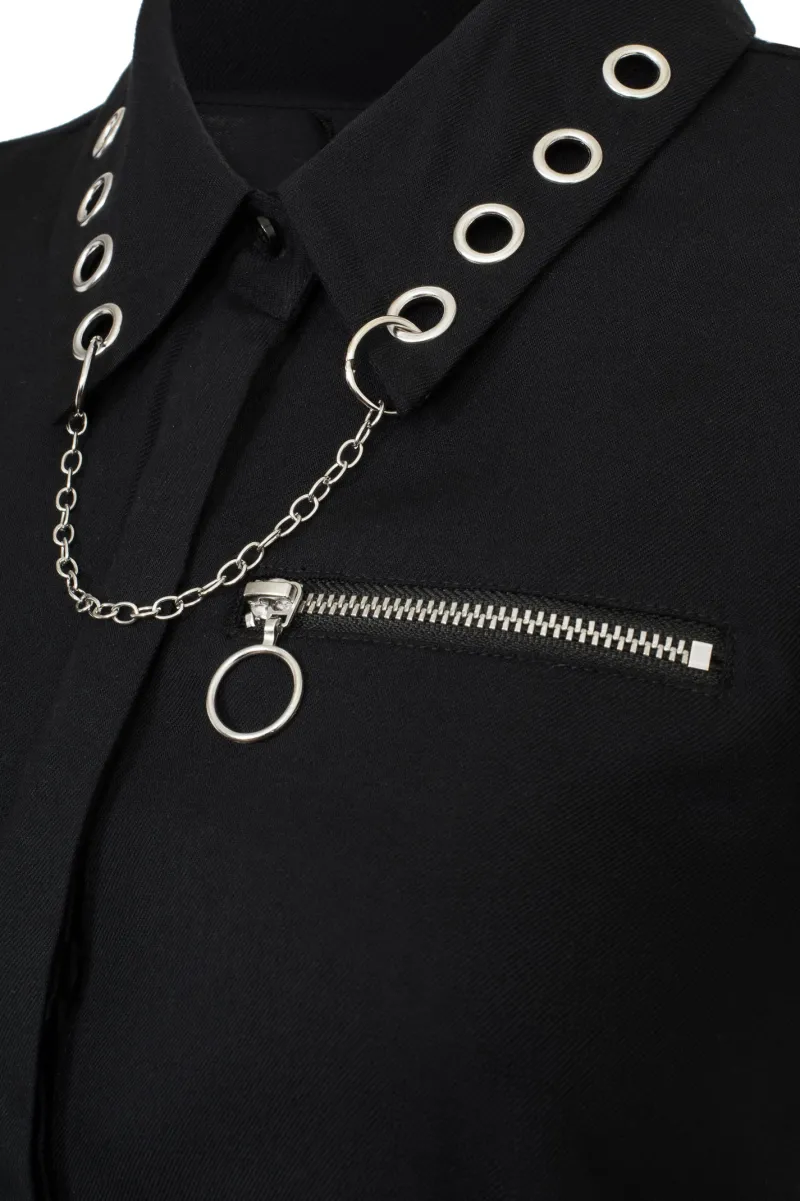 Hell Bunny Destroya Shirt Black