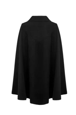 Hell Bunny Devon Cape Coat Black New