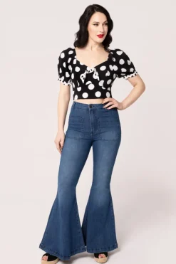 Hell Bunny Dolores Top Black New