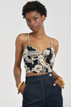 Hell Bunny Dominique Crop Top Black Hot