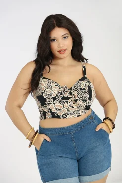 Hell Bunny Dominique Crop Top Black Hot