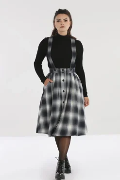 Hell Bunny Eddystone Pinafore Skirt Grey