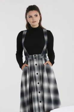 Hell Bunny Eddystone Pinafore Skirt Grey
