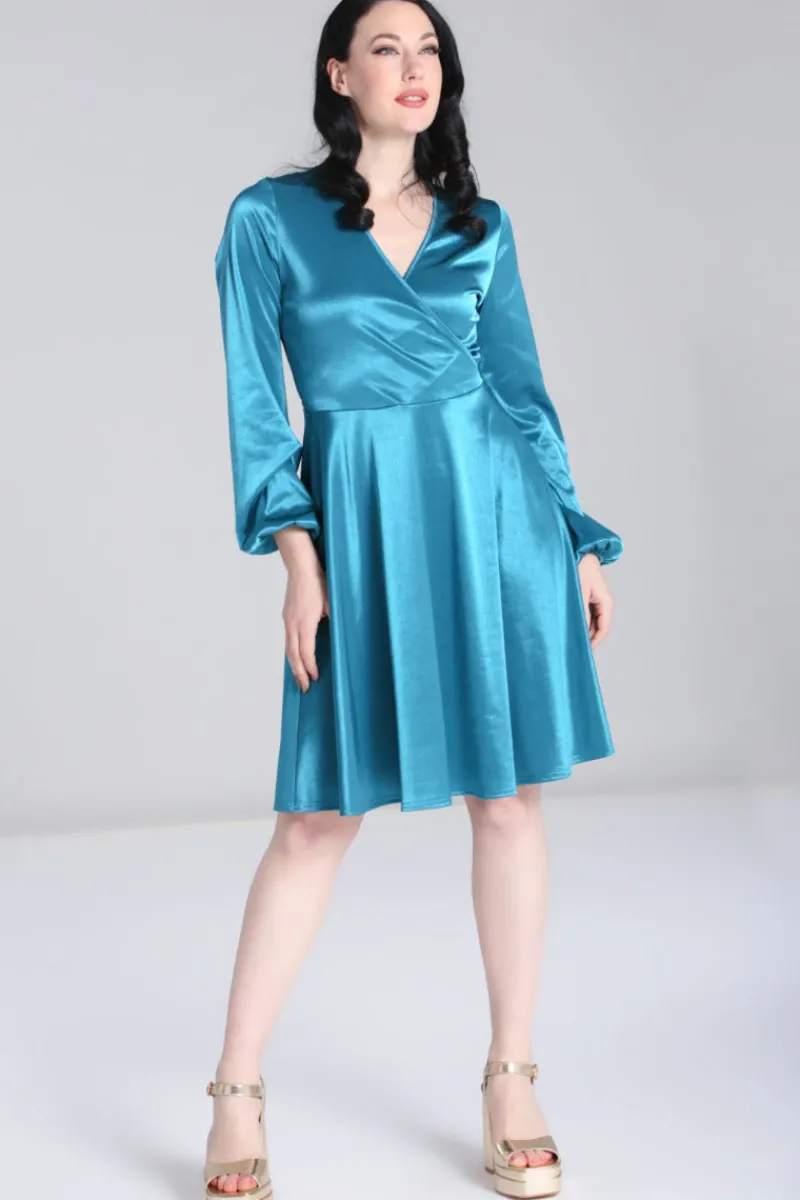 Hell Bunny Emmeline Dress Teal Outlet