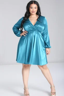 Hell Bunny Emmeline Dress Teal Outlet