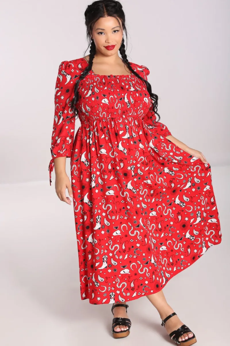 Hell Bunny Emmylou Maxi Dress Red