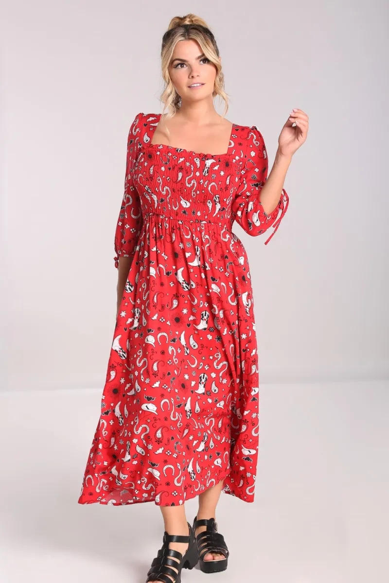 Hell Bunny Emmylou Maxi Dress Red