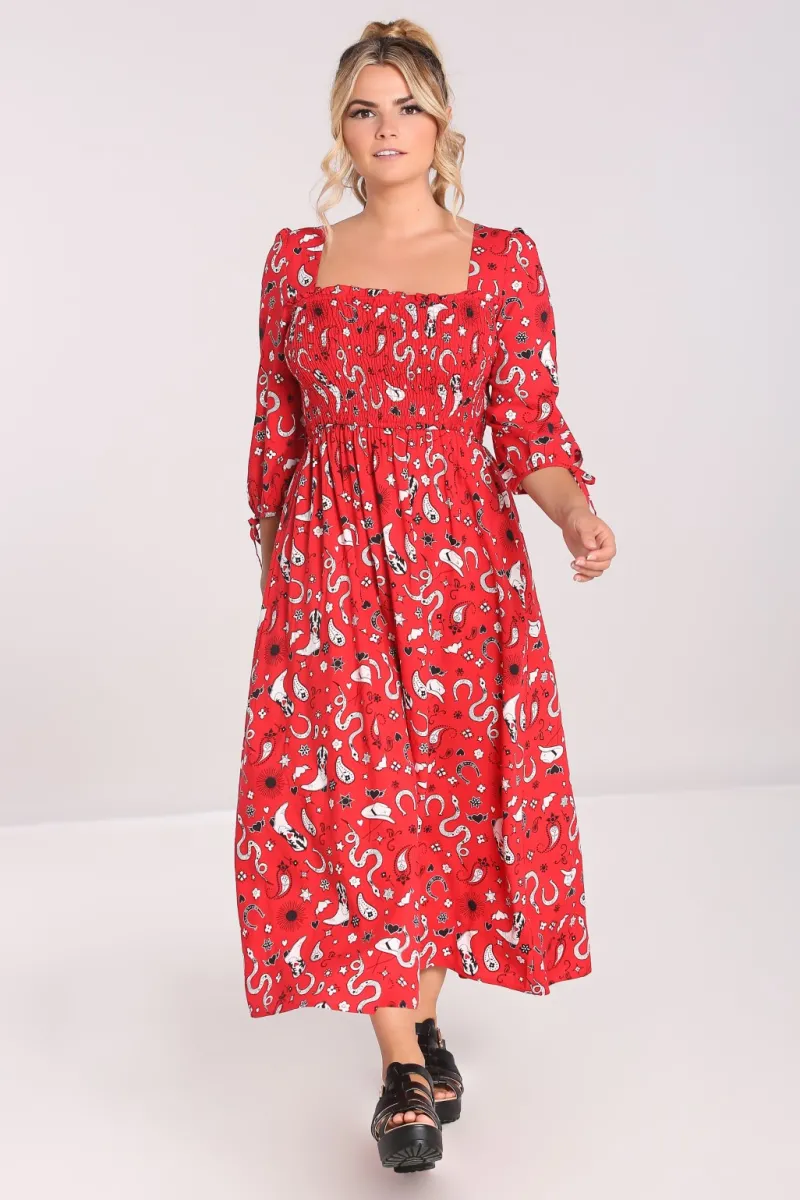 Hell Bunny Emmylou Maxi Dress Red
