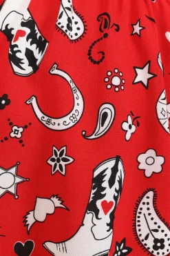 Hell Bunny Emmylou Skirt Red Best