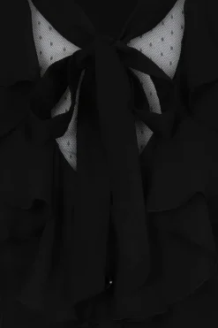 Hell Bunny Evanora Blouse Black New