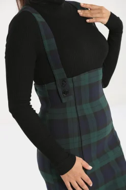 Hell Bunny Evelyn Pinafore Skirt Green New