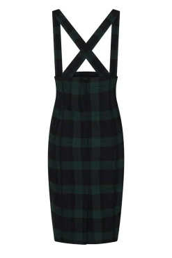Hell Bunny Evelyn Pinafore Skirt Green New