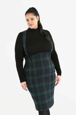 Hell Bunny Evelyn Pinafore Skirt Green New