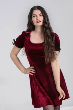 Hell Bunny Everly Mini Dress Wine Sale