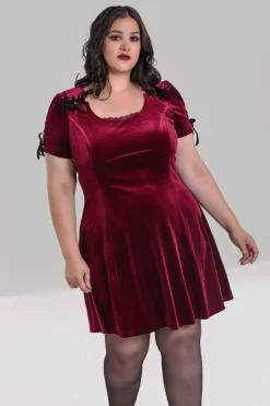 Hell Bunny Everly Mini Dress Wine Sale
