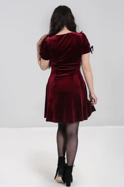 Hell Bunny Everly Mini Dress Wine Sale