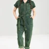 Hell Bunny Finn Boilersuit Green