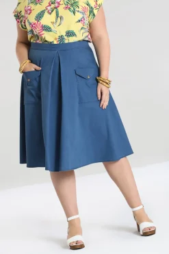 Hell Bunny Freddie Skirt Blue Discount