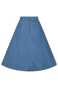 Hell Bunny Freddie Skirt Blue Discount