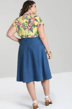 Hell Bunny Freddie Skirt Blue Discount