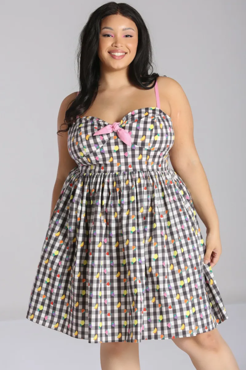 Hell Bunny Fruitylou Dress Black/White Outlet