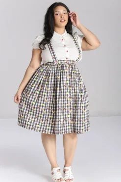 Hell Bunny Fruitylou Pinafore Skirt Black/White Best