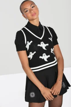 Hell Bunny Ghost Vest Top Black Best