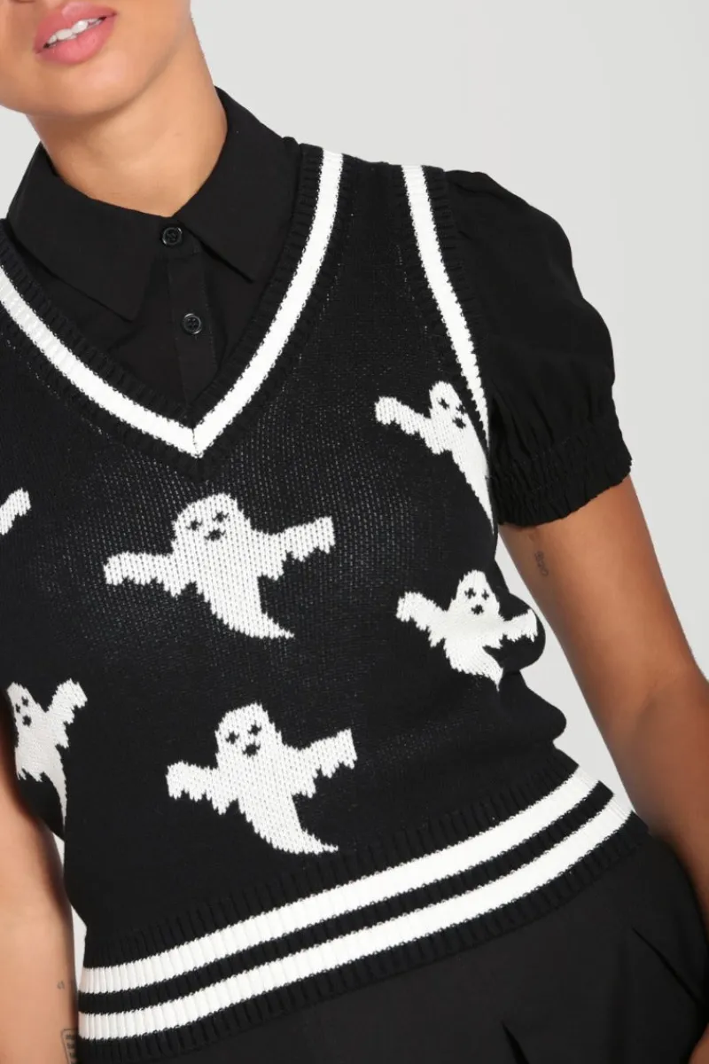 Hell Bunny Ghost Vest Top Black Best