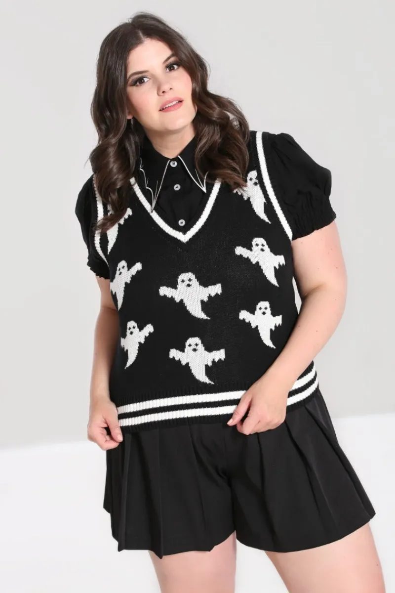Hell Bunny Ghost Vest Top Black Best