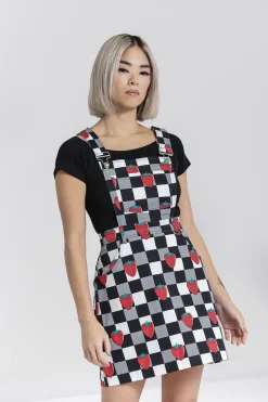 Hell Bunny Ginberry Pinafore dress Black Outlet