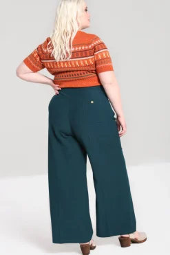 Hell Bunny Ginger Swing Trousers Blue Online