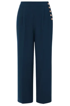 Hell Bunny Ginger Swing Trousers Blue Online