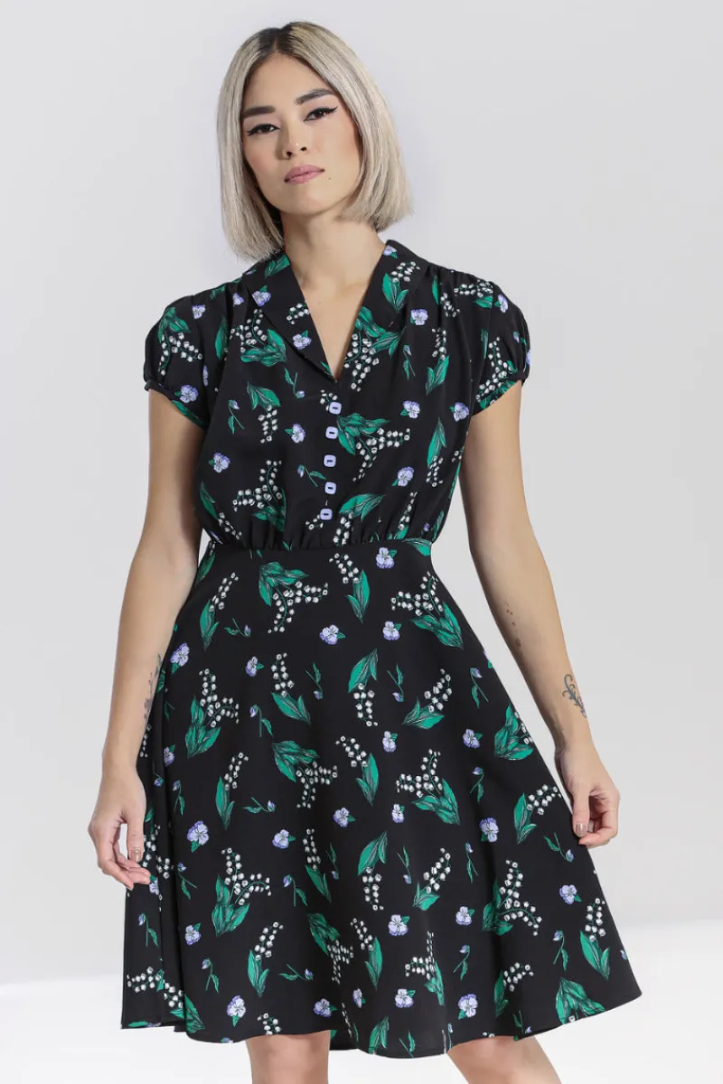 Hell Bunny Good Luck Mid Dress Black Clearance