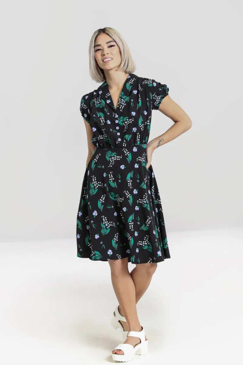 Hell Bunny Good Luck Mid Dress Black Clearance