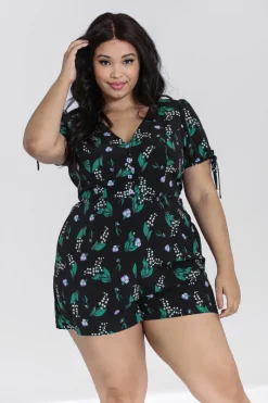 Hell Bunny Good Luck Playsuit Black Discount