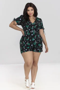 Hell Bunny Good Luck Playsuit Black Discount