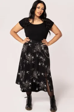 Hell Bunny Grungy Spider Skirt Black Discount