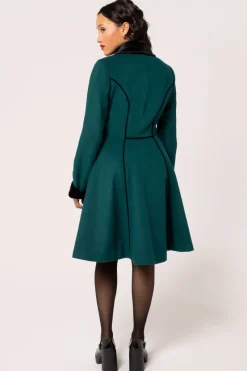 Hell Bunny Harper Coat Green New