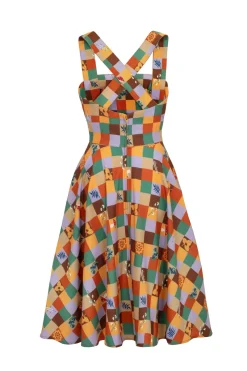 Hell Bunny Hawthorn Pinafore Dress MultiColour Hot
