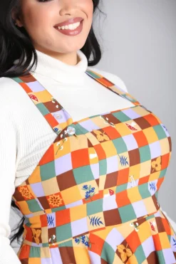 Hell Bunny Hawthorn Pinafore Dress MultiColour Hot