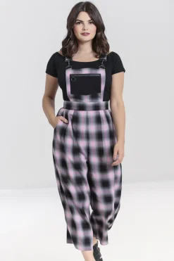 Hell Bunny Hayley Dungarees Pink Sale
